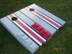 Buckeyes Fan Game Board Set - 2 Boards and red/gray bags