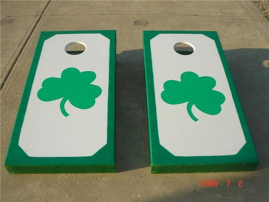 Irish Corn hole Game - 2 boards, green/black bags and Name added to back