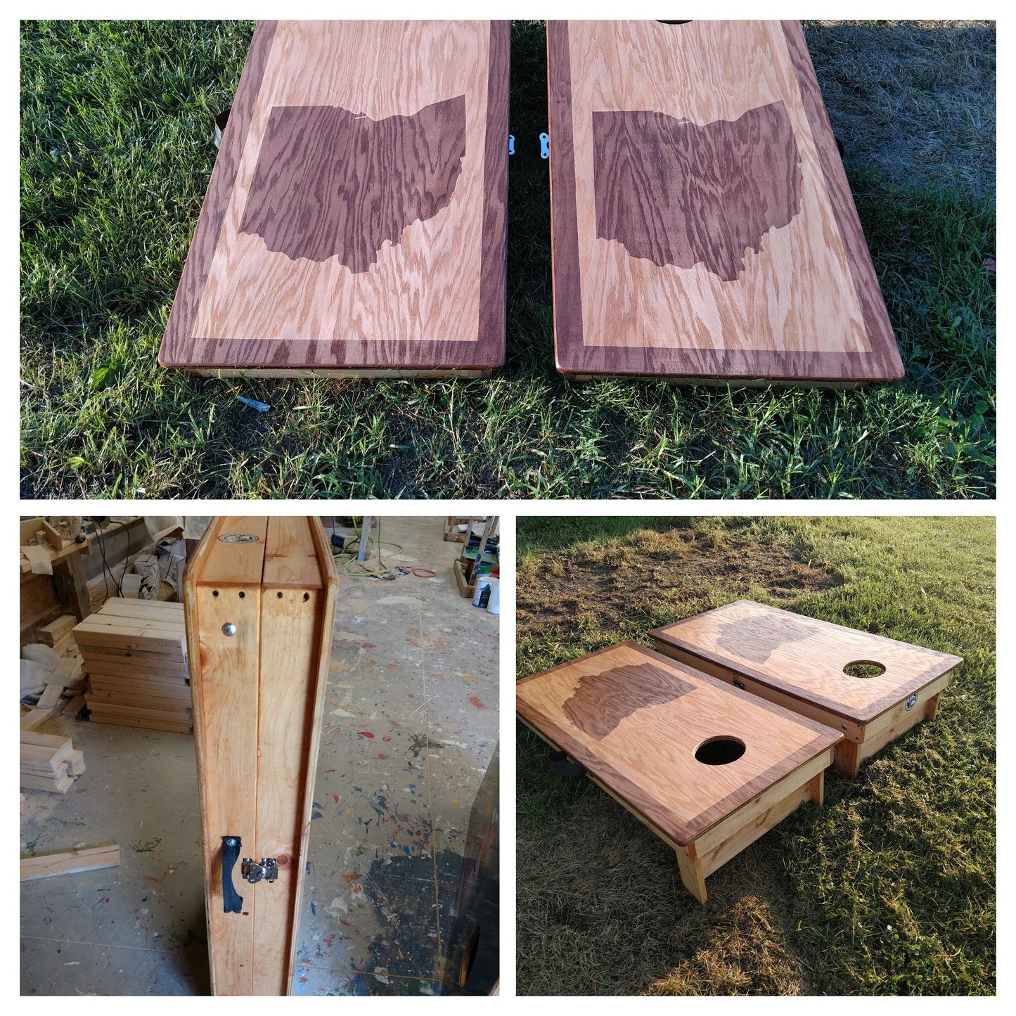 Oak Stained Premium Construction Corn Hole Boards