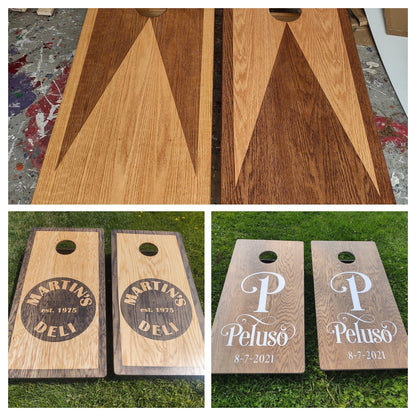 Oak Stained Premium Construction Corn Hole Boards