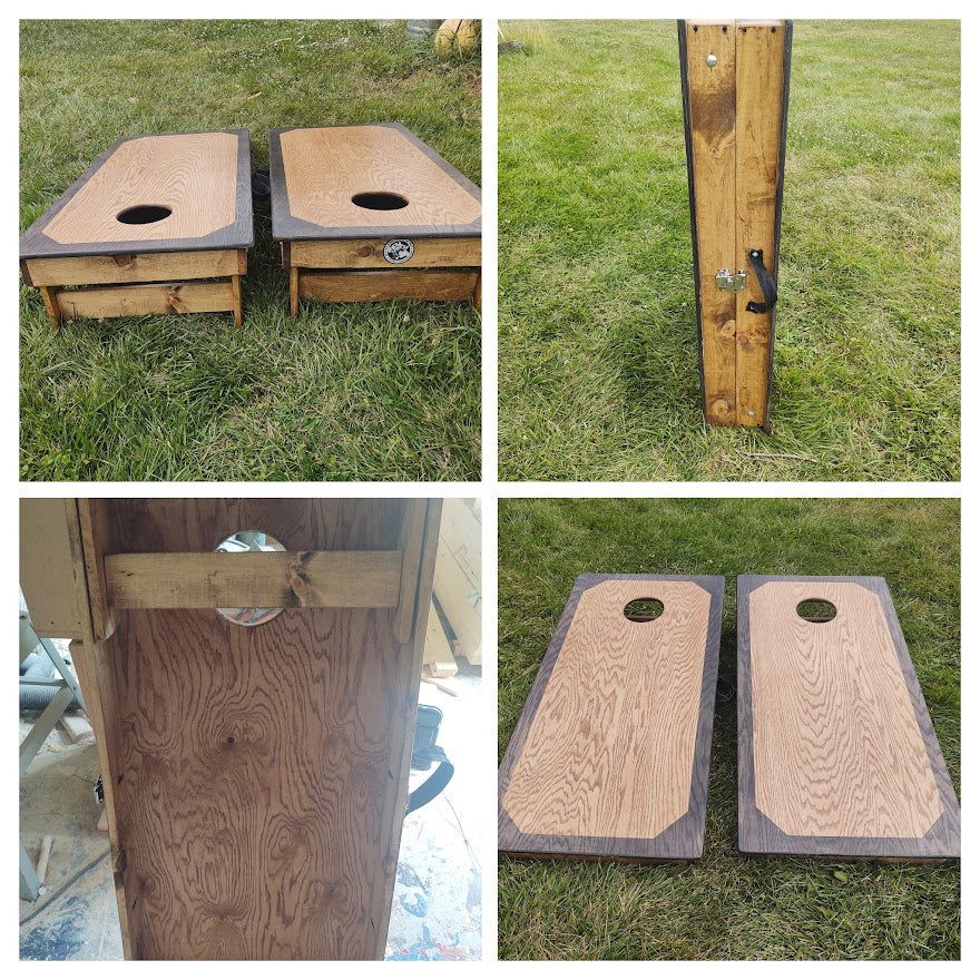 Oak Stained Premium Construction Corn Hole Boards
