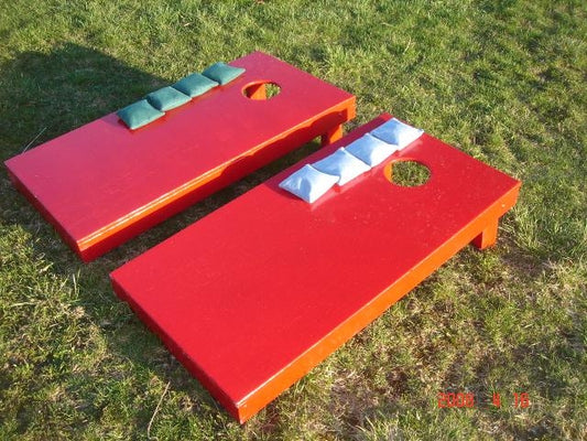 One Color Painted Corn Hole Game, Set of 2 Boards and 8 bags