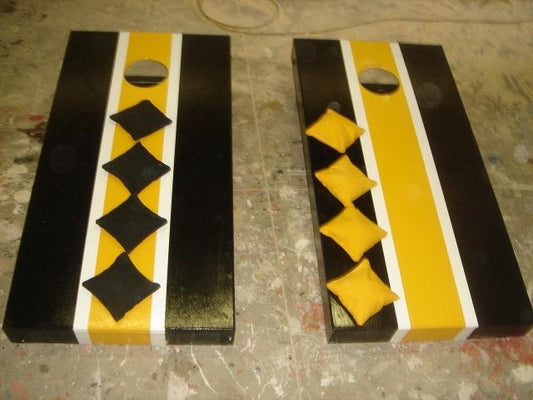 Pittsburgh Steelers or Penguins Corn Hole Game Set - Boards and Bags