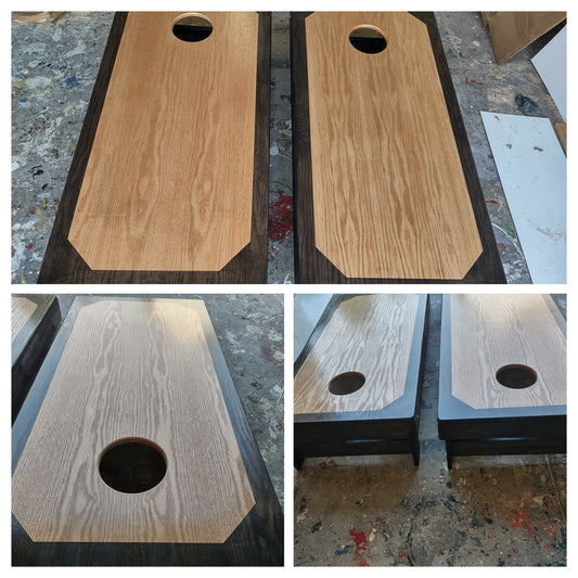 Stained and Painted and Clearcoated Corn Hole Set with Bags