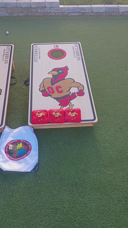 Otterbein Cardinals Custom Corn Hole Boards and Bags